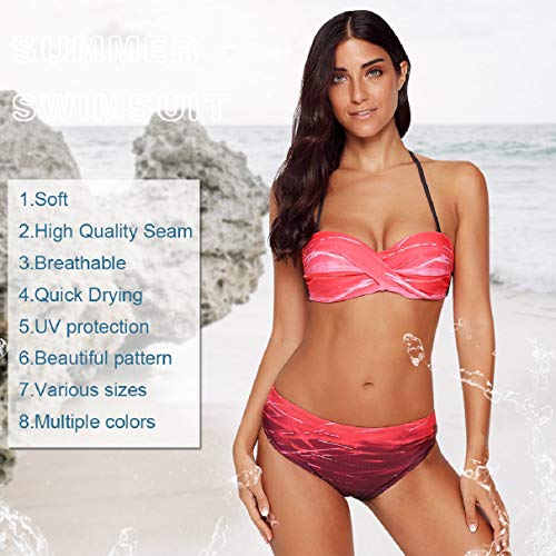 Voqeen Bikinis Mujer Push Up Bikinis 2020 Bandeau Top Traje de Baño Mujer Sexy Conjuntos de Bikini Reversibles 2pcs Halter Cuello Bikini