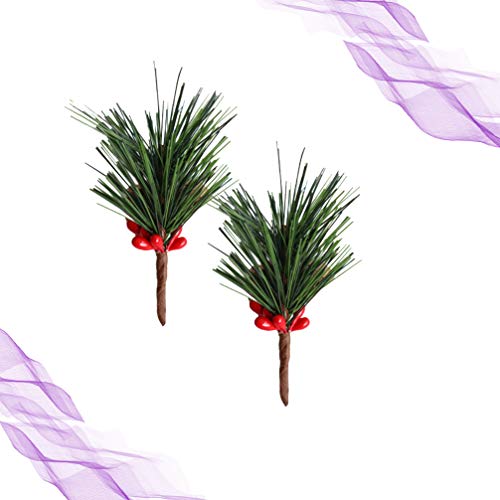 Vosarea - 10 Ramas de Pino Artificial con piñas y Bolas de Agujas de Pino, árbol de Navidad, Accesorios para Manualidades para decoración navideña y la casa y el jardín