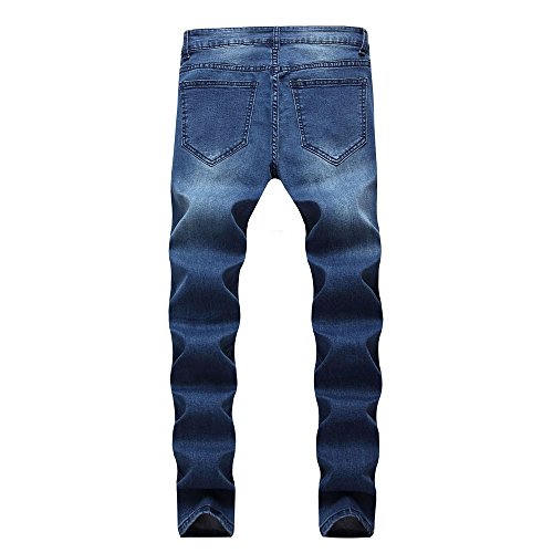 VPASS Pantalones Vaqueros para Hombre,Pantalones Casuales Moda Jeans Rotos Trend Largo Pantalones Pants Skinny Pantalon Fitness Jeans Largos Pantalones Ropa de Hombre