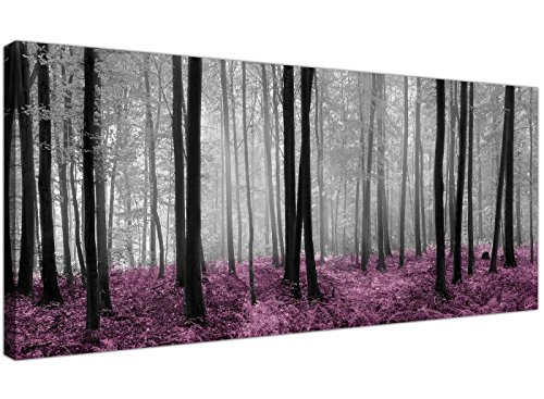 Wallfillers® - Lienzo impreso con el diseño de un bosque en tonos negro y blanco