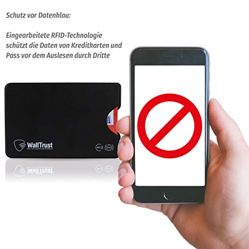 WallTrust Funda Protectora RFID para Tarjetas de crédito, Juego de 3, Negro