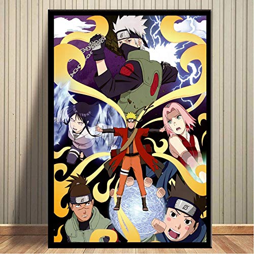 wangpdp Sin Marco Decoración del Hogar Impresiones En Lienzo Cartel 1 Pieza Animación Naruto Arte De Pared Cuadros Modulares Fondo De La Cabecera Pintura Marco50X75Cm