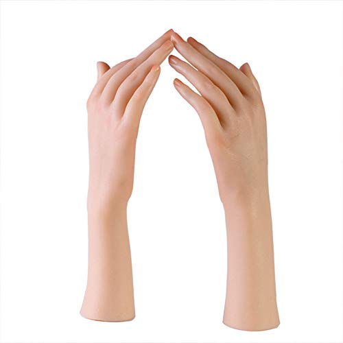 WANGXN Dedos para Practicar Unas De Gel Mano Femenina De Silicona Modelo Maniquí Mano Falsa para Pulsera De Tobillera Modelo De FotografíA Accesorio ExhibicióN De JoyeríA