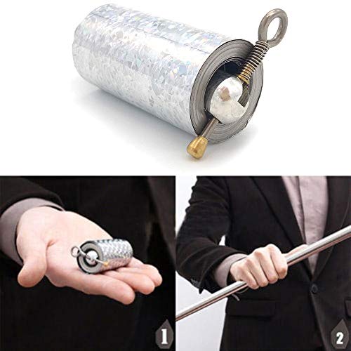 WARMWORD Juguete Divertido, Silver Magic Metal Bang New Durable Silent Pro Trucos de Magia Bastón Metal Varita de Plata Duradero Bastones