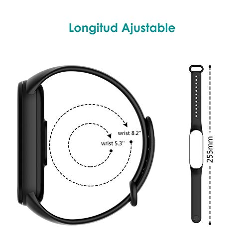 WD&CD 2 Pack Correa de Silicona Compatible con Xiaomi Mi Band 5 de Reloj, Muñequera Ajustable Banda de Reloj para Xiaomi Mi Band 5,Blanco + Rosado