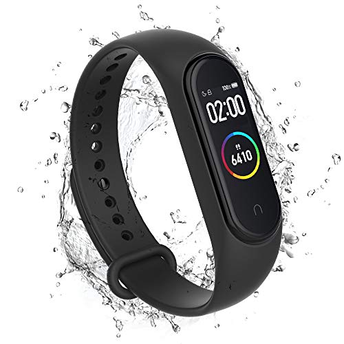 WD&CD 2 Pack Correa de Silicona Negra Compatible con Xiaomi Mi Band 3/4 Correa de Reloj, Muñequera Ajustable Banda de Reloj para Xiaomi Mi Band 3/4 (Negro + Negro)