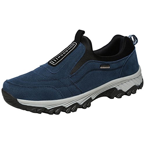 Wealsex Zapatos De Senderismo Antideslizantes para Hombre Zapatos para Caminar Al Aire Libre Sin Cordones Zapatos Casuales 39-45