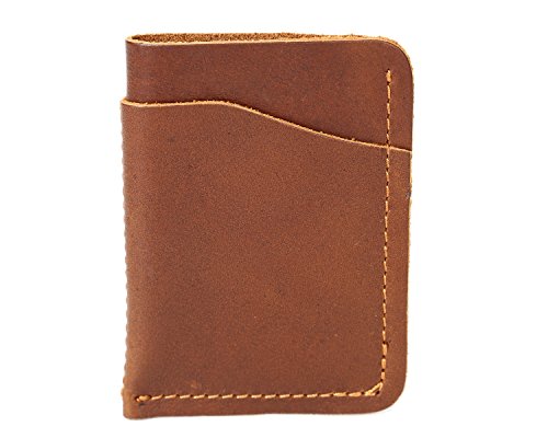 WENQU Mens Walletslim Billeteras Wild Card Case Hombres de Piel de Arte de época Cuero de Caballo Bolsa de Picnic Lleva a Cabo bajo Monedero (Color : Orange, Size : S)