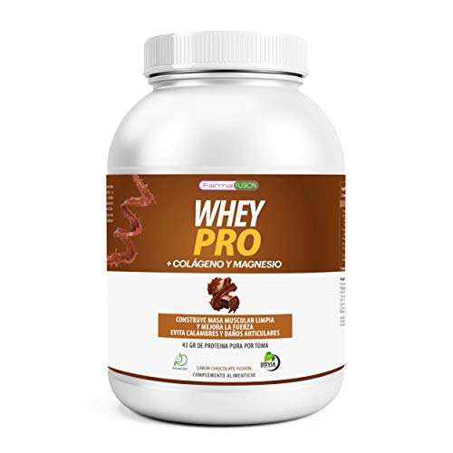 Whey Protein con Colágeno y Magnesio | 43Gr. de Proteína Pura por toma 0% Azúcares | Aumenta el crecimiento muscular y tonifica los músculos | Protege y lubrica Articulaciones | 1000g Chocolate