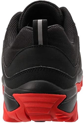 WHITIN Zapatos de Seguridad Hombres Zapatillas de Trabajo con Punta de Acero Ultra Liviano Reflectivo Anti-Deslizante Transpirable Zapatos de Industriay Construcción Negro Rojo 41 EU