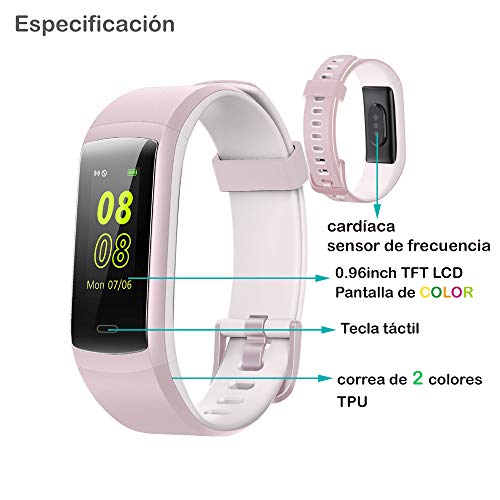 Willful Pulsera de Actividad, Pulsera Inteligente con Pulsómetro Reloj Inteligente Impermeable IP68 Pulsera para Deporte Pulsera Actividad Inteligente para Mujer Hombre para Android iOS Teléfono