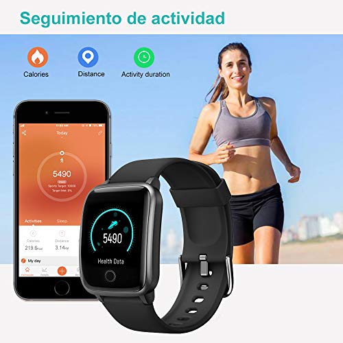 Willful Smartwatch,Pantalla de 1,3 Pulgadas Reloj Inteligente Impermeable IP68 con Pulsómetros para Mujer Hombre, Pulsera de Actividad Inteligente con Monitor de Sueño Contador de Caloría Cronógrafo