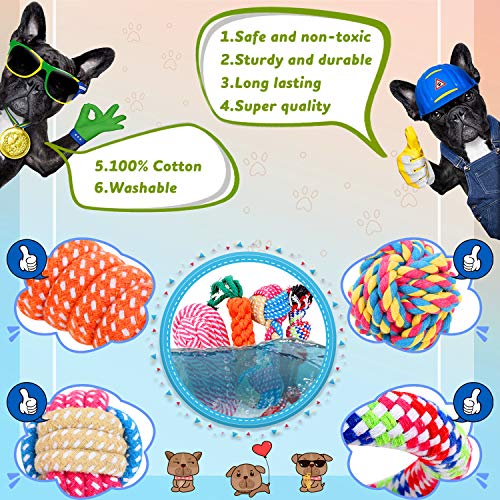 Wimypet 10 Piezas Juguetes de Cuerda para Perros, Grupo de Juguetes para Perros, Durable Masticable Cuerda Soledad para Pequeñas y Medianas Perros, Mantener a Su Perro Sano, Seguro, no Tóxico