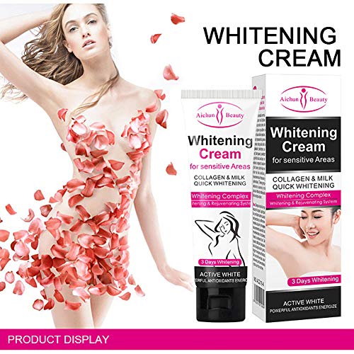 WINBST Crema blanqueadora para Las Axilas Naturales Crema blanqueadora Armpit Blanqueamiento de la Piel Oscura Cuerpo blanqueador para áreas sensibles