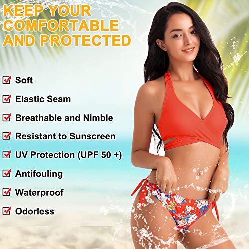 WIN.MAX Bikinis Mujer 2019,Bikinis Mujer 2019 Brasileños,Bikini Push Up con Relleno,Bañadores de Mujer,Playa de Verano Bañador,Bikini Talla Grande,Ideal para Nadar,Vacaciones(Rojo, EU32)