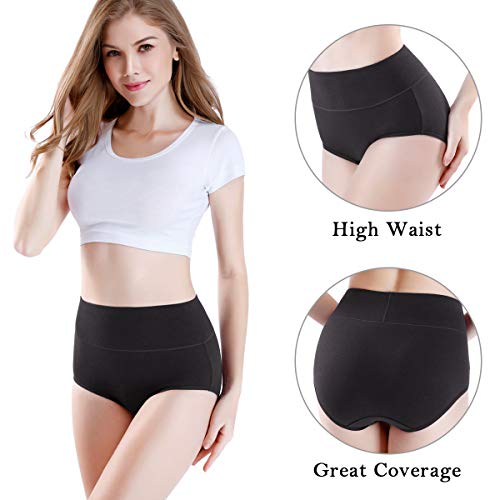 Wirarpa Bragas Culotte Algodón Para Mujer Braguitas Completo Talle Alto Calzoncillos Suave Ropa Interior Pack de 4 Talla XL