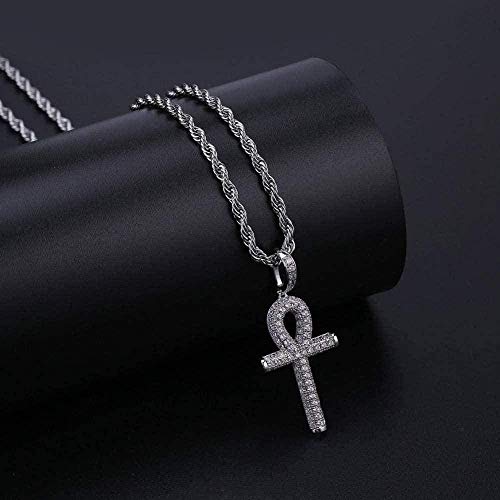 WLHLFL Collar Collares Cruzados Hombres Mujeres Hip Hop Collares Pendientes Iced out + Cz Stone Regalos para Mujeres Hombres Regalos