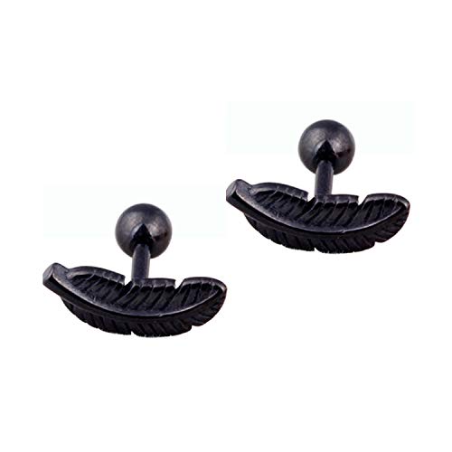 WLZP 4 Pares 1.2mm Acero Inoxidable 316L Pendientes Piercing Cartílago hélix Tragus Stud para Hombres Mujeres, Plata/Oro/Negro