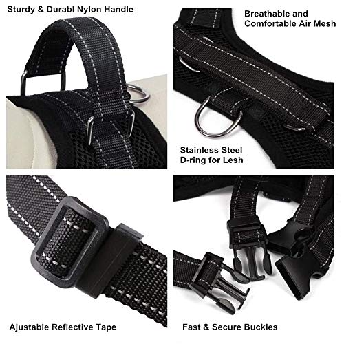 Wodondog Arnés para Perros Chaleco Ajustable Suavemente Acolchado Transpirable Silla de Montar Tipo Cofre Arnés para Collar de Seguridad (M)