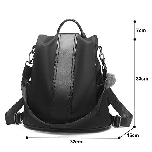 Woeita Mochila para mujer, Damas con estilo Mochila de nylon impermeable Bolsos escolares Antirrobo Casual Dayback Bolsas de hombro Mochila de viaje ligera