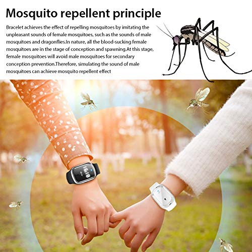 wonderday Brazalete ultrasónico Repelente de Mosquitos, Repelente electrónico de Mosquitos biónico, Brazalete Repelente de Insectos, Brazalete antimosquitos de Carga USB, Seguro para Adultos niños