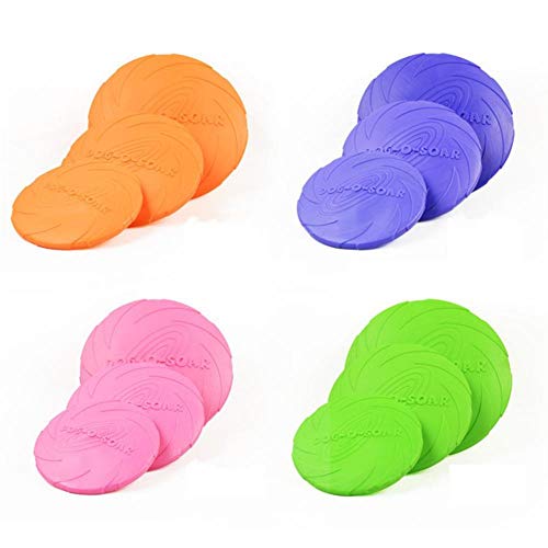 WOOAI 2018 Los Juguetes para Mascotas más vendidos Nuevos Discos voladores para Perros Grandes Trainning Puppy Toy Fetch de Goma Disco Volador Frisby 15cm 18cm 22cm, 15cm, como tamaño de Imagen