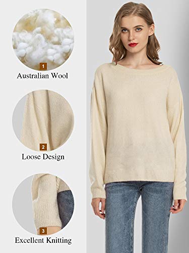 Woolen Bloom Jersey Mujer Invierno Manga Larga Camisa Sueter Mujer 2019 Jersey Elegante Beige Jerseys Punto Chaqueta Suelta y Cómoda