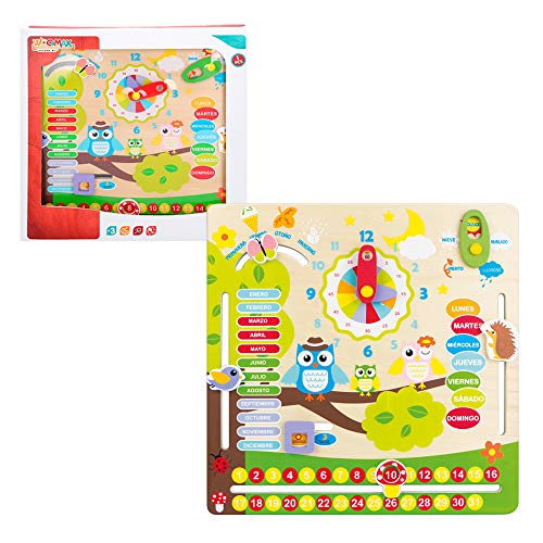 WOOMAX- Juego educativo de madera Búhos (Colorbaby 42737) , color/modelo surtido