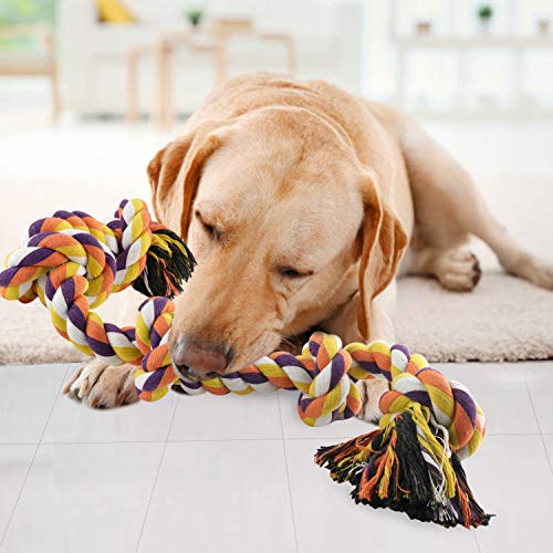 Wordcam Paquete de 2 Juguetes de Cuerda para Perros para masticadores agresivos Juguetes de Cuerda Dura para Masticar para Perros Grandes y medianos Tug War Limpieza de Dientes