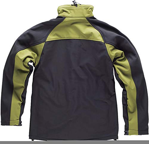 Work Team Chaqueta Softshell combinada con Membrana Interior Transpirable y Aislante e Interior de Alta Capacidad termica. Hombre Verde Kaki+Negro M