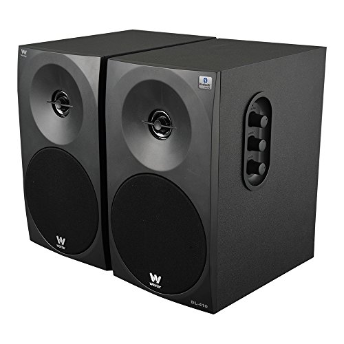 Woxter Dynamic Line 410 BT – Altavoces estéreo 2.0 150W de potencia,BLUETOOTH, Madera, Woofer de 4 pulgadas, 2 Tweeter, 3.5 mm, RCA, Control volumen, agudos, graves, Bookself Speakers, color Negro