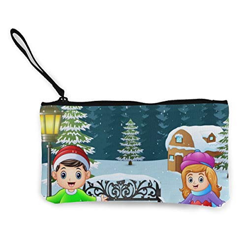 Wrution - Monedero de Lona con Cremallera, tamaño pequeño, Portable, Gran Capacidad, para niños, para Debajo de la Nieve, Luces de Calle Personalizadas