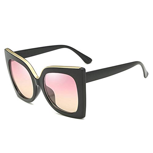 WZYMNTYJ Gafas De Sol De Leopardo Negro para Mujer Vintage Gafas De Sol Mujer Gradient Eyewear Butterfly Square Sunglass