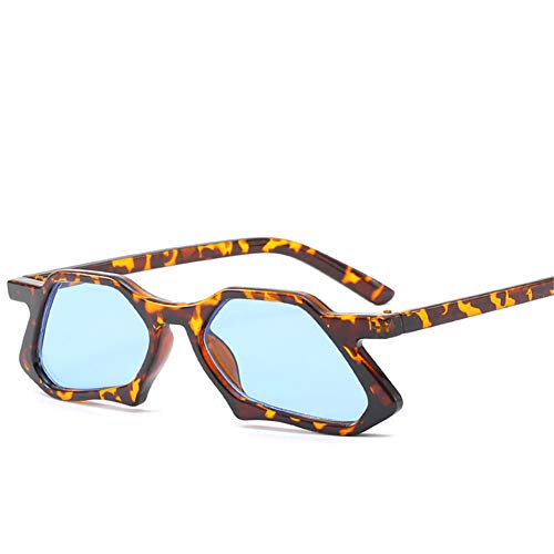 WZYMNTYJ Mujeres Únicas Gafas De Sol Irregulares Gafas De Sol Pequeñas con Montura De Leopardo Diseñador Sunglass Vintage Mujer Gafas