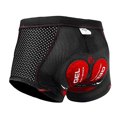 X-TIGER Hombres Ropa Interior de Bicicleta con 5D Gel Acolchado MTB Boxer Ciclismo Pantalones Cortos