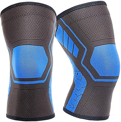 XGEAR Rodilleras Menisco y Ligamentos, 2 Rodilleras Transpirable y Antideslizante para Hombre y Mujer, Soporte de Rodillas Deporte para Crossfit, Correr, Entrenamiento, Baloncesto, Bicicleta, L