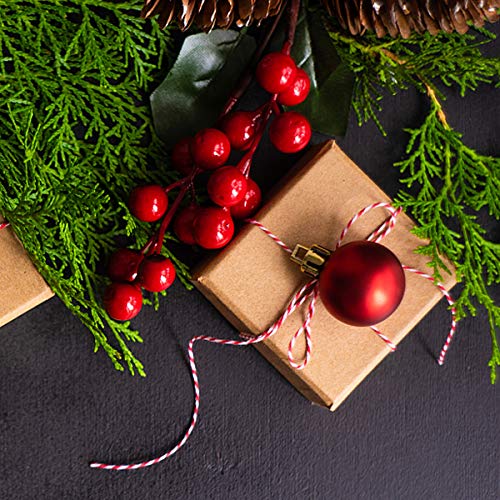 Xiangmall Bayas Artificiales de Navidad Acebo Artificial para Decoraciones de Árbol de Navidad DIY de Corona de Flores Manualidades (15 PCS)