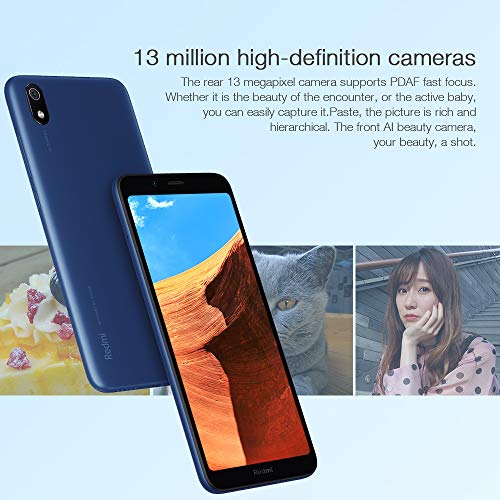 Xiaomi Redmi 7A Smartphone, 2GB RAM 16GB ROM Dual SIM 5.45 '' Pantalla Completa, Qualcomm Snapdragon SDM439 Octa-Core Procesador,Fuente Grande, Cámara Trasera de 13MP Cámara Frontal de 5MP (Azul)