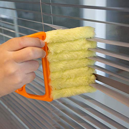 Xinlie Venecianas Cepillo de Limpieza Persianas Plumero Cepillo Limpiador Microfibra Persianas Clean Brush Slat Dust Cleaner Ventana Aire Acondicionado Duster Dirt Clean Tool para Ventanas Persianas