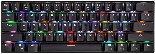 XIUYU CK62 Conectado de Modo Dual Bluetooth Wireless Mini RGB 61 tecla del Teclado mecánico Universal de la Tableta del teléfono