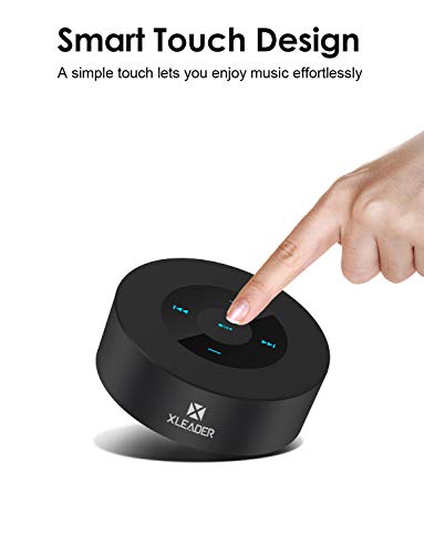 XLEADER SoundAngel (2 Gen) Altavoz Bluetooth Bajo de 5W con Estuche Impermeable IPX7, 15h Música, Diseño Smart Touch, Altavoces Portátil Inalámbrico para Teléfono Tableta Viajar cámping Negro