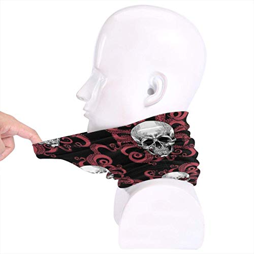 XXUU Bandana de calavera y tentáculos de pulpo para Rave Dust Wind Uv Sun, polaina para el cuello Sombreros Motocicleta deportiva para mujeres Hombres Bufanda facial Negro