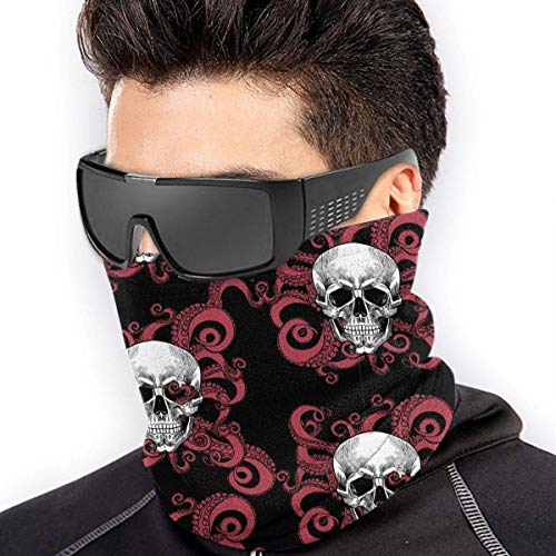 XXUU Bandana de calavera y tentáculos de pulpo para Rave Dust Wind Uv Sun, polaina para el cuello Sombreros Motocicleta deportiva para mujeres Hombres Bufanda facial Negro