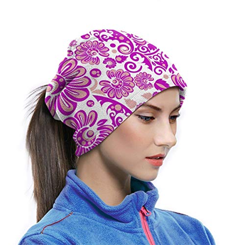 XXUU Patrón Floral sin Costuras Unisex Microfibra Cuello Calentador Cuello Polaina Mascarilla Hombres Multifuncional Bandana Mujeres Bufanda Envoltura de la Cabeza Máscara Polvo Viento Sol Protección