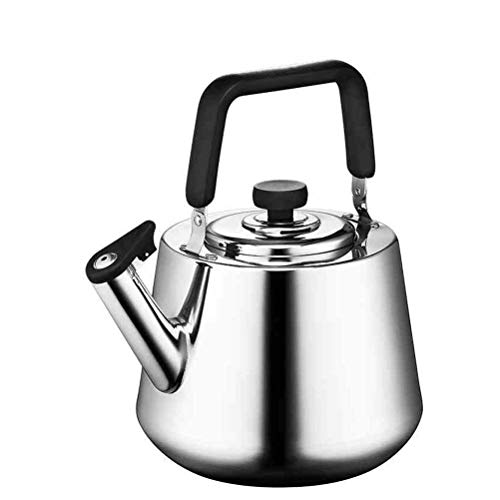 XYSQWZ Tetera De Té 4-5l Tetera De Silbato De Acero Inoxidable Plateado con Pico A Presión para Adaptarse A La Mayoría De Las Estufas (tamaño: 5l) Hervidores Eléctricos