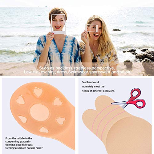 Yakin shop Sujetador Autoadhesivo Push Up Silicone Invisible Strapless Nipple Covers Levantamiento de Senos Cinta para Mujeres (L for C D Cup)