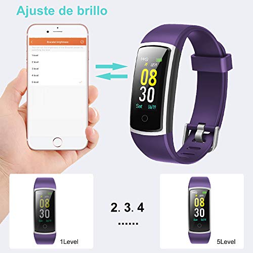 YAMAY Pulsera de Actividad Inteligente Impermeable IP68 con 14 Modos de Deporte,Pulsera Inteligente con Pulsómetro, Blood Pressure, Sueño,Podómetro,Pulsera Deporte para Android y iOS Teléfono móvil