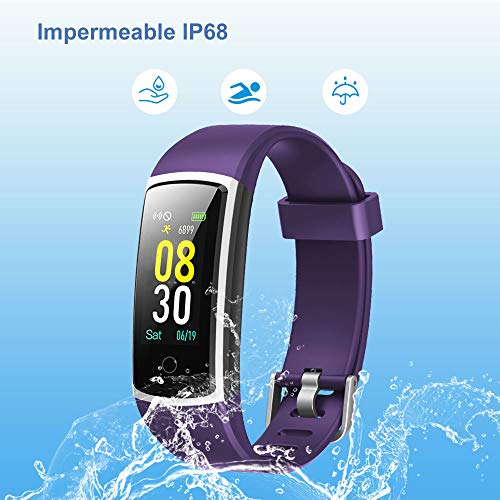 YAMAY Pulsera de Actividad Inteligente Impermeable IP68 con 14 Modos de Deporte,Pulsera Inteligente con Pulsómetro, Blood Pressure, Sueño,Podómetro,Pulsera Deporte para Android y iOS Teléfono móvil