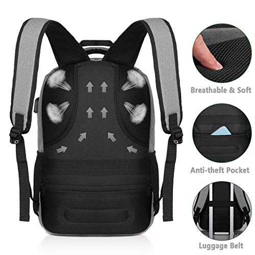 YAMTION Mochila para Ordenador Mochila Hombre con USB Puerto de Carga para Escolar Trabajo Viajes 35L