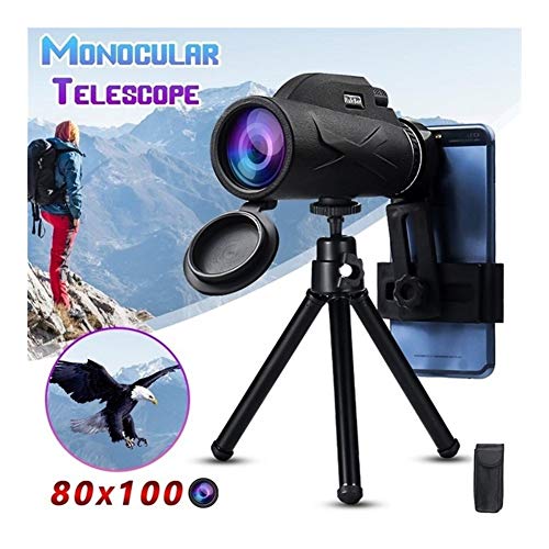 YANODA Outdoor 50x60 80x100 Zoom monoculares Potente telescopio for móviles portátiles Ocular Lens Objetivo Caza Óptica Sightseeing (Color : 80x100)